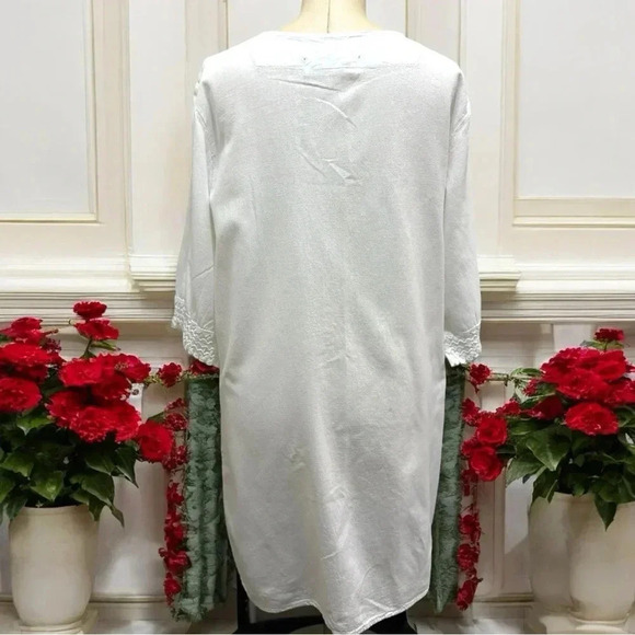 055 Seaspice Resort Wear | Peru NWOT Boho White Tunic Dress (Size S) - Picture 3 of 9